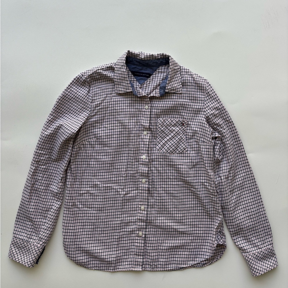 Tommy Hilfiger women’s blouse plaid shirt medium